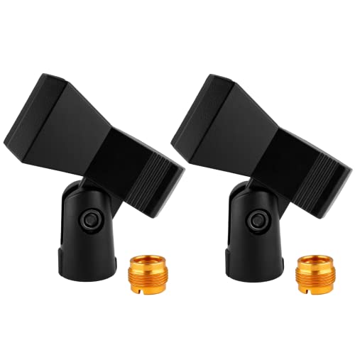 Coufce Universal Microphone Clip Holder, Adjustable Mic Butterfly Clip With Adapter for Mic Stand 5/8 Inch Male to 3/8 Inch Female Adapter - Image 2