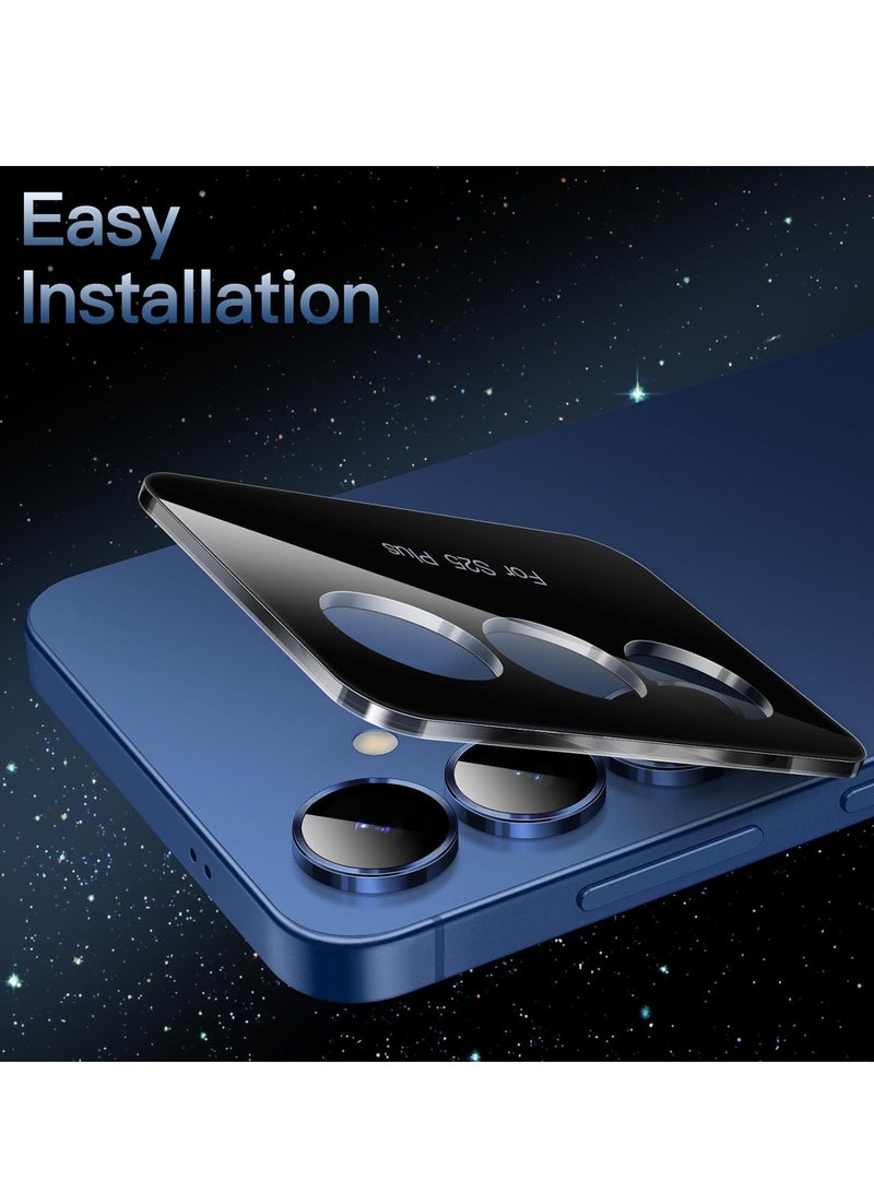 BORTONY Samsung Galaxy S25 Plus 5G Camera Lens Protector 9H Tempered Glass Metal Individual Ring Cover Easy Installation For Samsung Galaxy S25 Plus - Image 3