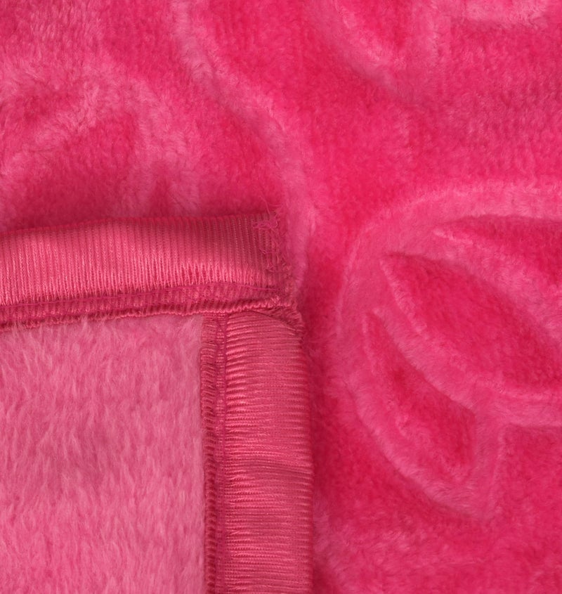 BENAVJI Mink Floral Embossed Super Soft AC Bed Velvet for Winter Blanket (Double, Pink) - Image 5