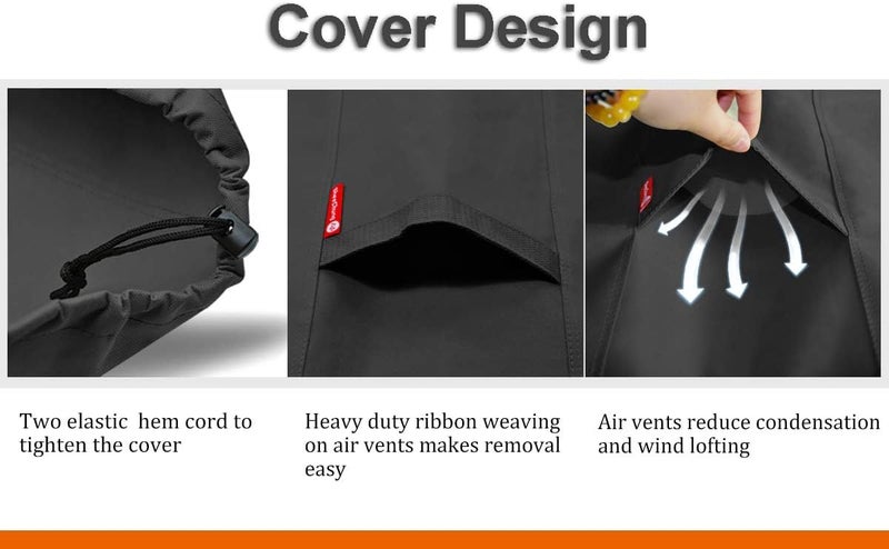 Gas Fire Pit Cover Square - Premium Patio Outdoor Cover Heavy Duty Fabric with PVC Coating,100% Waterproof,Anti-Crack,Fits for 30 inch,31 inch,32 inch Fire Pit / Table Cover (32”L x 32”W x 24”H,Black) - Image 4