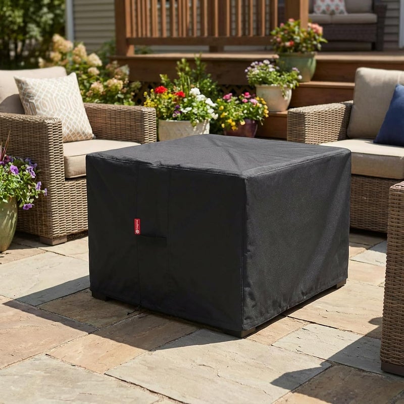 Gas Fire Pit Cover Square - Premium Patio Outdoor Cover Heavy Duty Fabric with PVC Coating,100% Waterproof,Anti-Crack,Fits for 30 inch,31 inch,32 inch Fire Pit / Table Cover (32”L x 32”W x 24”H,Black) - Image 5