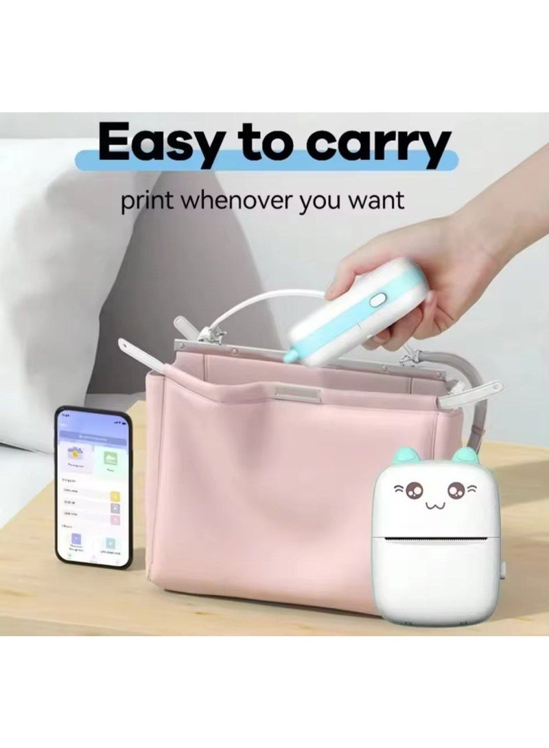 Mini Portable Bluetooth Thermal Printer - Cute Pocket Size - Inkless Printing for Photos, Notes & Study Labels - Image 3