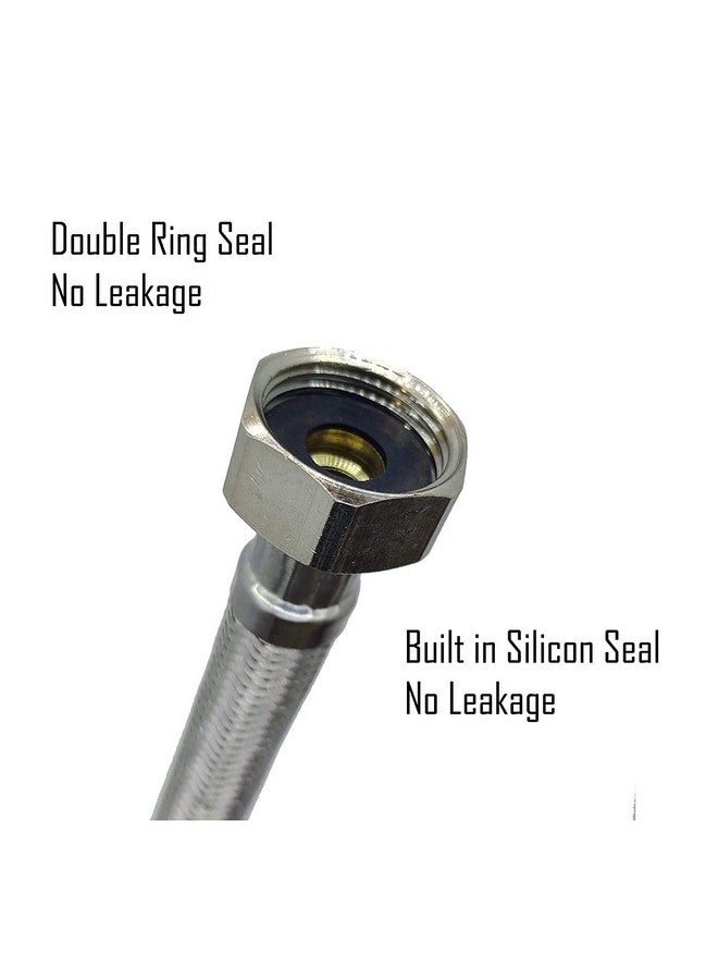GLOBOMOTIVE GLOBOMOTIVE 304 Grade Braided Stainless Steel Connection Pipe Hose Pipe for Wash Basin, kitchen Sink, Geyser - 18 Inch (2 Pieces Set, Pack of 1 Pair) - Image 5