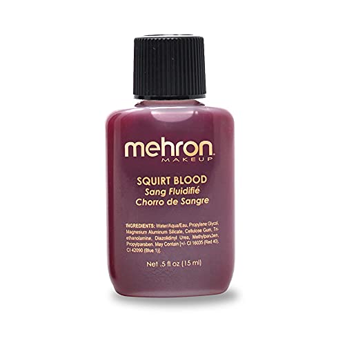 Mehron Makeup Squirt Blood Realistic Fake Blood Stage Blood Makeup Made in the USA Washable Special FX Stage Screen Halloween Cosplay 5 fl oz 1 ml Bright Arterial - Image 1