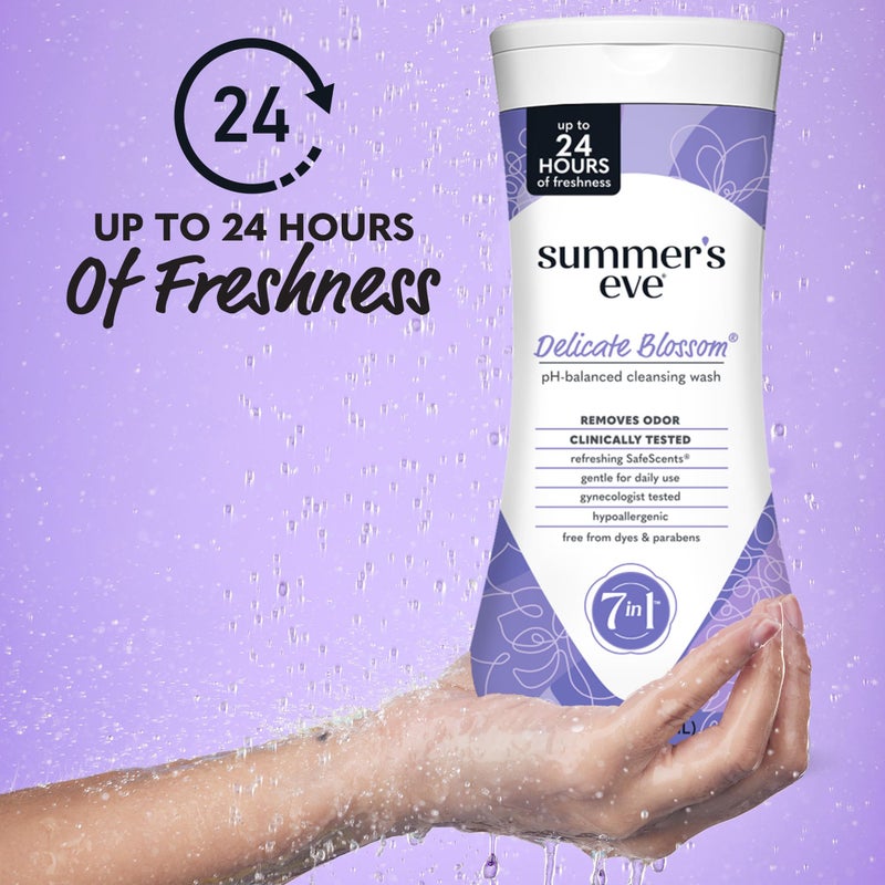 Summer's Eve Delicate Blossom All-Over Daily Feminine Wash, pH-Balanced Body Wash for Women, Removes Vaginal Odor and Refreshes, 15 Fl Oz - Image 2