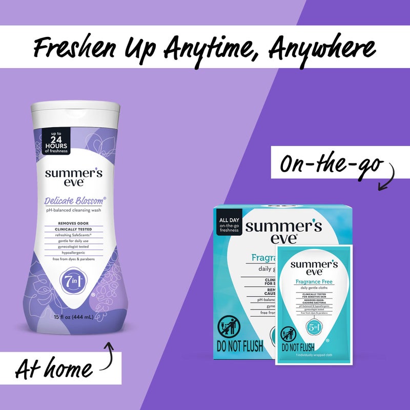 Summer's Eve Delicate Blossom All-Over Daily Feminine Wash, pH-Balanced Body Wash for Women, Removes Vaginal Odor and Refreshes, 15 Fl Oz - Image 5