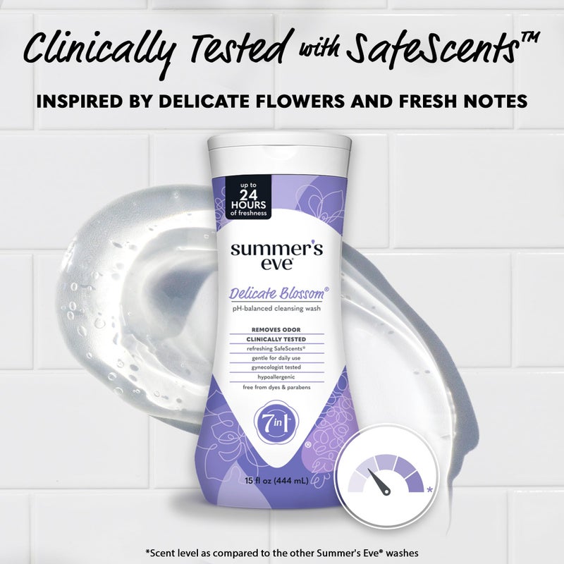 Summer's Eve Delicate Blossom All-Over Daily Feminine Wash, pH-Balanced Body Wash for Women, Removes Vaginal Odor and Refreshes, 15 Fl Oz - Image 4