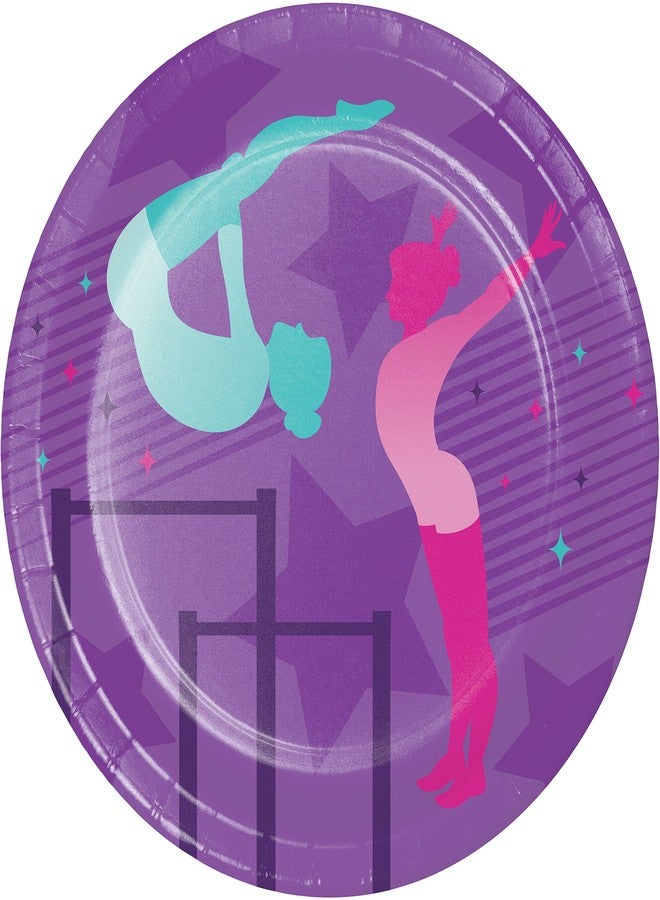 CREATIVE CONVERTING Gymnastics Party Dessert Plates, 8 ct - Image 1