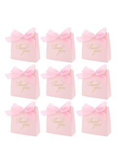 Y&D Gift Bags with Pink Bow Ribbon Small Favor Thank You Bag Paper for Birthday Wedding Party Baby Shower Bridal Celebrations Favour 24Pcs  - Image 1