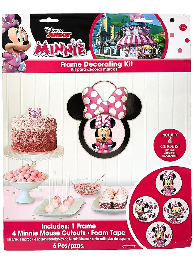 erorex Minnie Mouse Cutouts And Wall Frame Decorating Kit 5 Pcs - Image 1