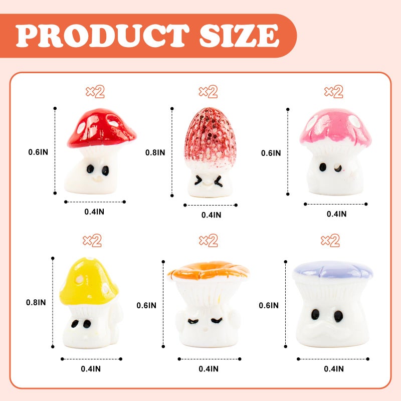 Rislobx 12PCS Mushroom Car Dashboard Decorations, Cute Mushroom Decor for Women Rear View Mirror Ornament Cute Car Decor Interior Dashboard Accessories for Home Office - Image 2