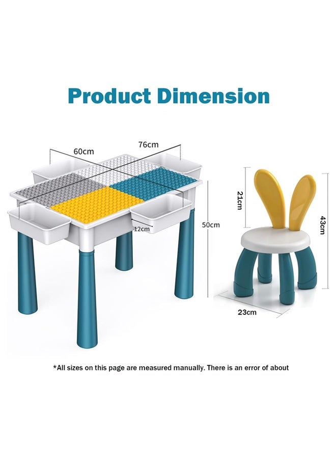 جني ثروة مجموعة طاولة أنشطة متعددة 5 في 1 للأطفال,مجموعة مكعبات البناء للأطفال من عمر 3 سنوات فأكثر، 189 قطعة من المكعبات الكبيرة مع ممر منزلق، ألعاب تعليمية للأولاد والبنات، طاولة مكعبات قابلة لتعديل الارتفاع مع كرسي وصندوق تخزين، طاولة أنشطة متعددة الوظائف للأطفال,طاولة رمل وماء للتعلم واللعب من كلاسيك بريكس كرافت، مناسبة للأطفال من عمر 3 سنوات فما فوق - Image 2
