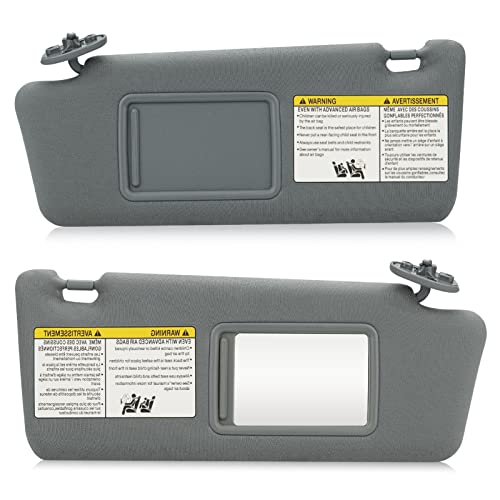 AEagle Left & Right Sun Visor for 2005-2015 Toyota Tacoma Without Light, Driver & Passenger Sides Gray Sunvisor Replacement 74320-35C10-B0, 74320-04181-B1, 74320-35B50-B0, 74310-35C20-B0, 7431004111B1 - Image 1