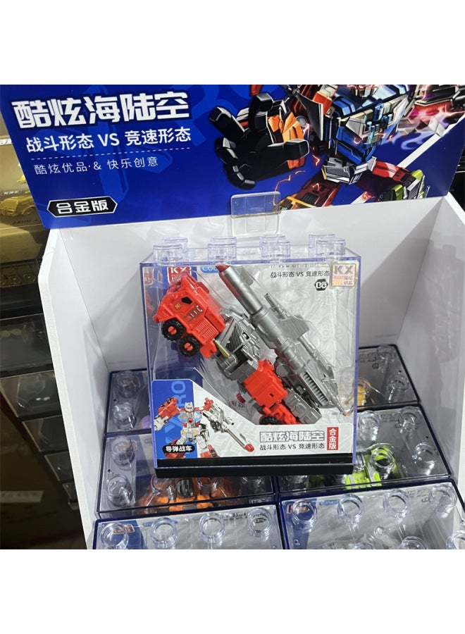 Alloy Version Of Deformed Toy Model Sea, Land And Air Mecha Suit Gift Box Kidsren's Educational Boy Gift-Color:Sea, Land And Air Transformation Team-missile Chariot [single Style] - Image 1