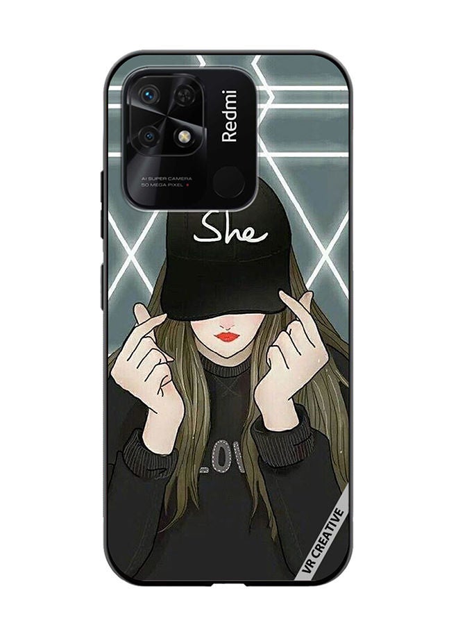 VR CREATIVE Protective Case Cover For Xiaomi Redmi 10C She On Cap Design Multicolour - Image 1