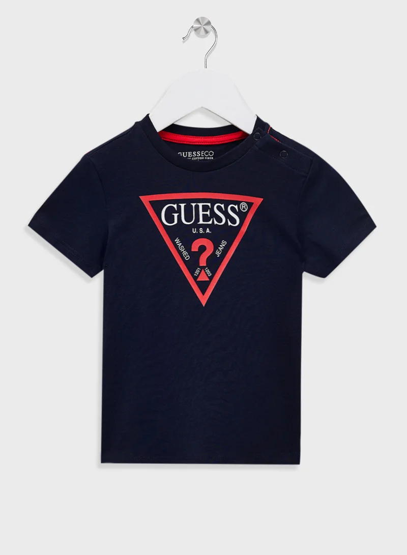 GUESS Kids Logo Crew Neck T-Shirt