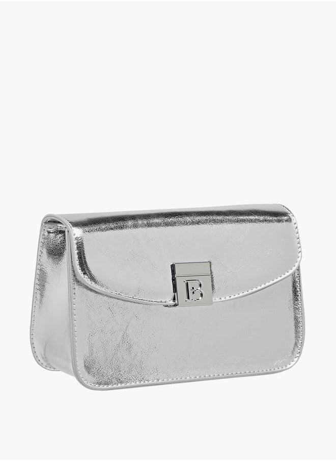 Flora Bella By Shoexpress Women's Metallic Crossbody Bag with Magnetic Closure and Chain Strap  - Image 3