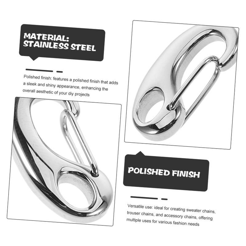 Stainless Steel Lobster Clasp Buckle Extension Chain Clip D Ring For DIY Flagpole Rope - Image 5