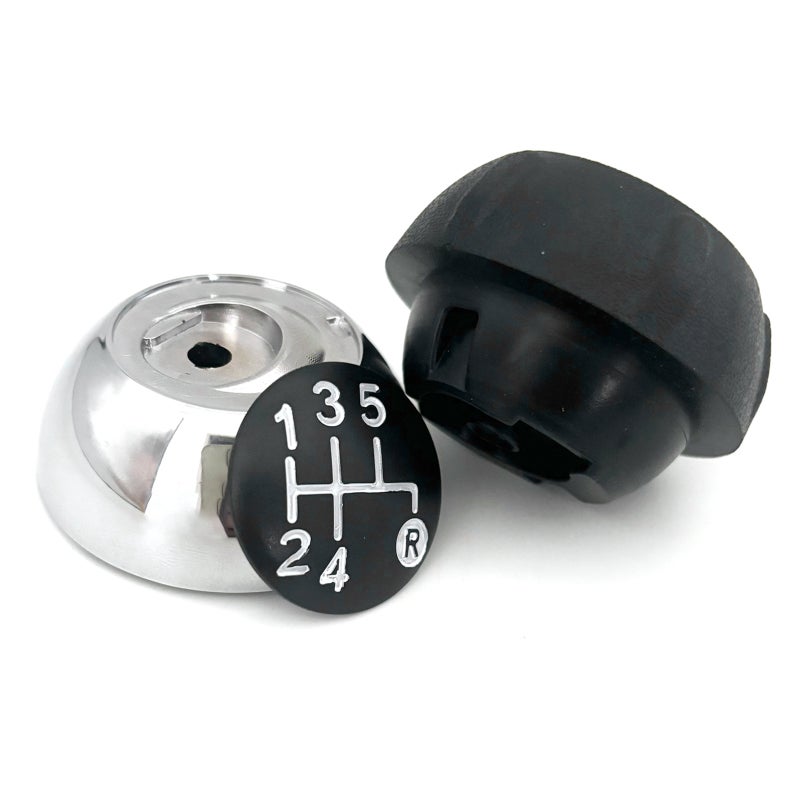 Manual Gear Shift Knob: 5-Speed Black And Silver ABS Material - Durable Easy Installation Gear Shift Knob for Fiat 500 2012-2018 - Image 1