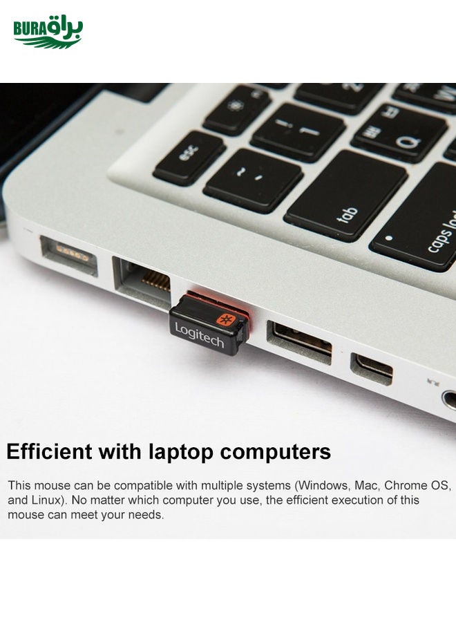 BURAQ Logitech M325S 1000DPI 2.4GHz Ergonomic Wireless Mouse (Black) - Image 4