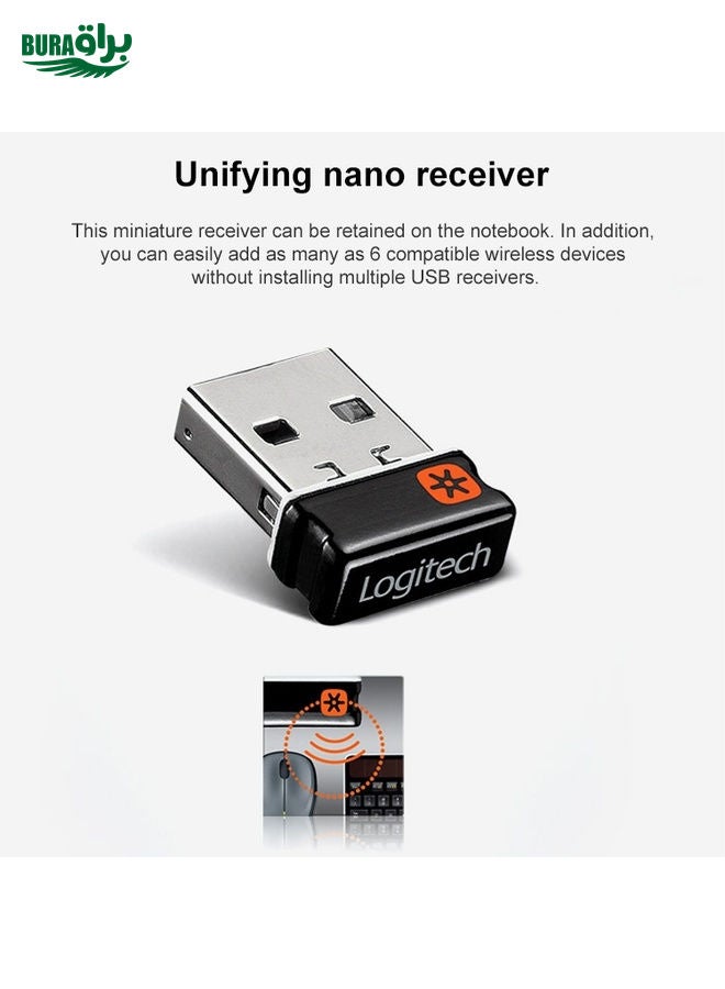 BURAQ Logitech M325S 1000DPI 2.4GHz Ergonomic Wireless Mouse (Black) - Image 5