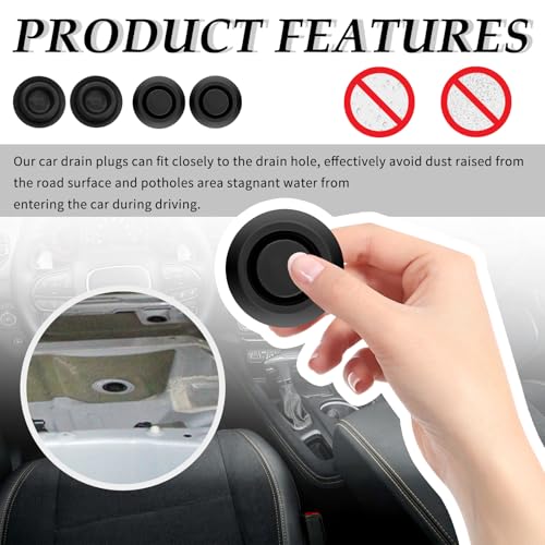 Salior 4PCS Round Car Floor Drain Plug,Rubber Plugs OEM 55177482AA for Water&Dust Resistant,Professional Car Accessories Compatible with Jeep Grand Cherokee Wrangler Dodge Caliber Durango - Image 4