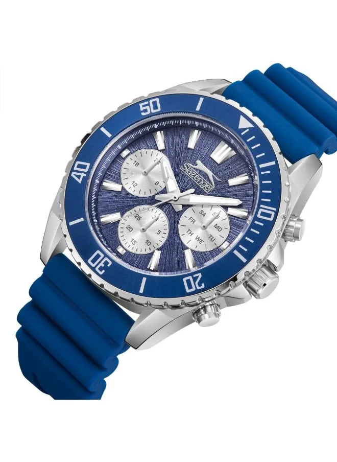 Slazenger Men's Multifunction Display Watch With Dark Blue Silicone Strap - SL.9.2274.2.02