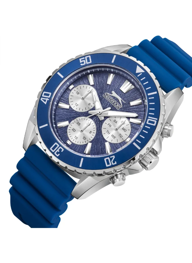 سلازنجر Men's Multifunction Display Watch With Dark Blue Silicone Strap - SL.9.2274.2.02