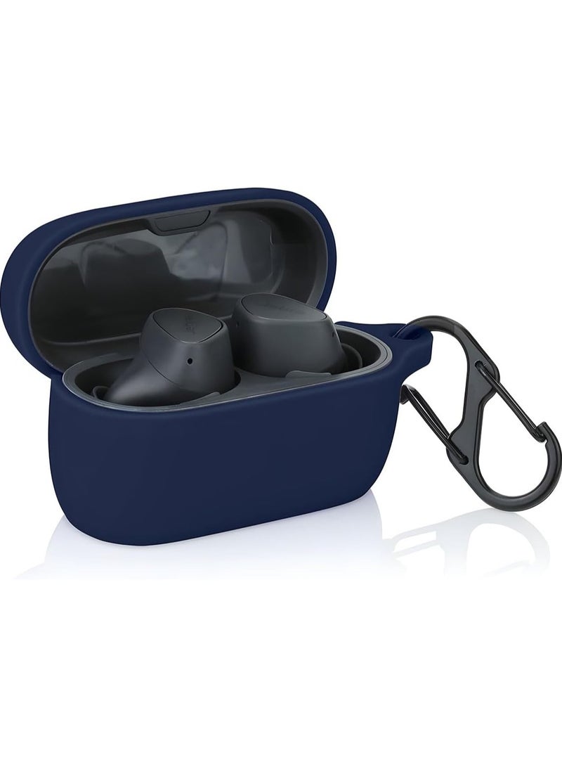 Protective Shockproof Silicone Cover Case with Buckle Compatible with Jabra Elite 3 Earbuds (Midnight Blue)