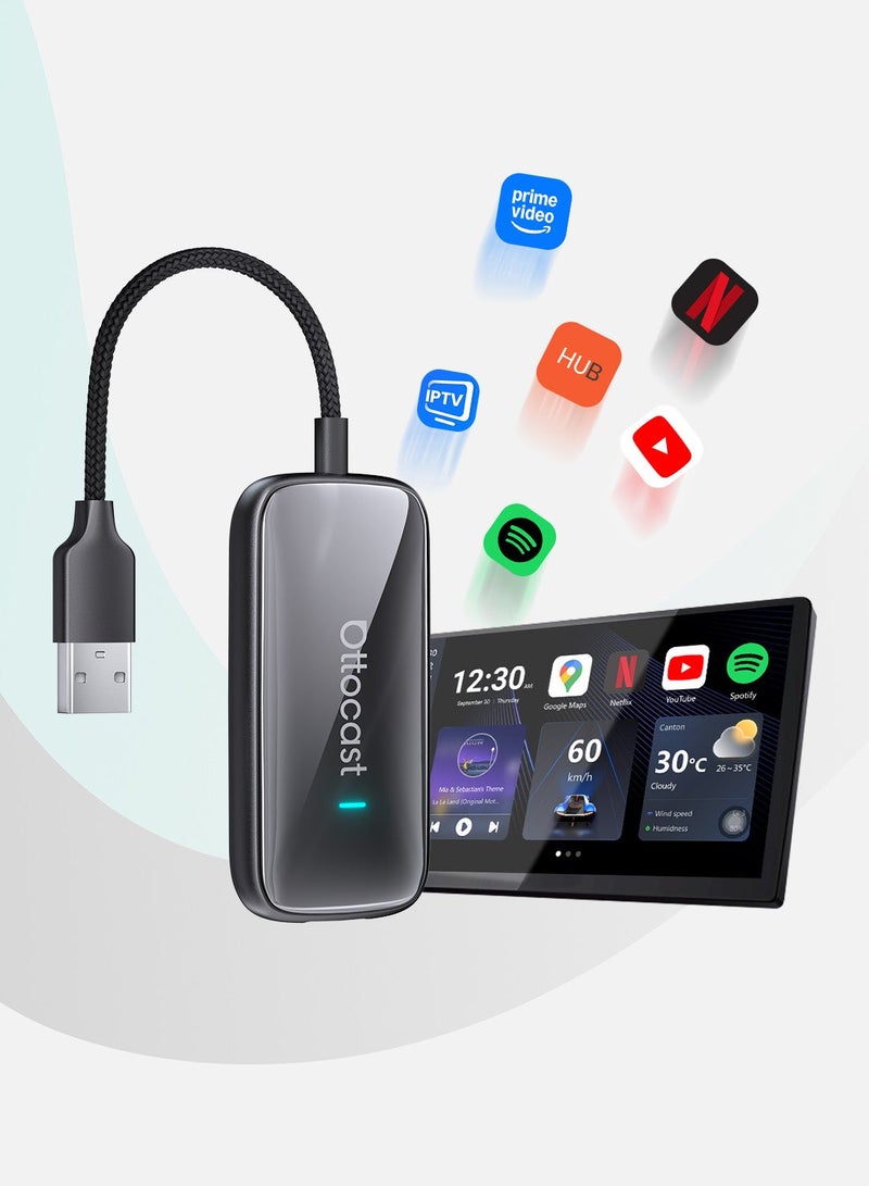 OTTOCAST Play2Video Ultra AI BOX 4+32 GB 10+ APP YouTube Netflix Wireless CarPlay Android Auto - Image 1
