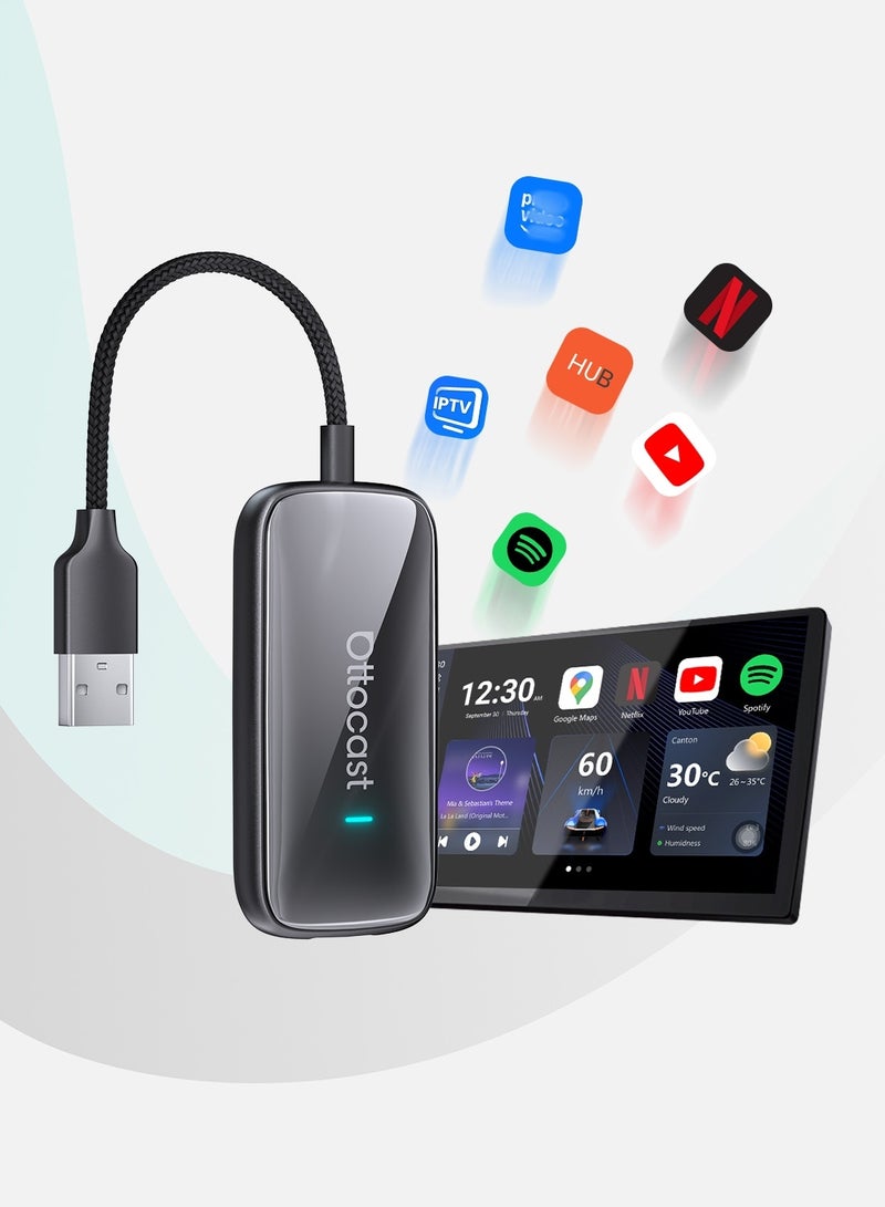 OTTOCAST Play2Video Ultra AI BOX 4+32 GB 10+ APP YouTube Netflix TikTok CarPlay Tv Box Wireless CarPlay Android Auto Supports USB flash drive expansion - Image 1