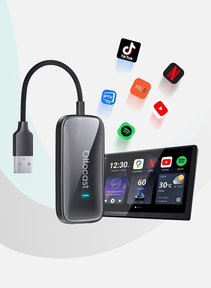 OTTOCAST Play2Video Ultra AI BOX 4+32 GB 10+ APP YouTube Netflix TikTok CarPlay Tv Box Wireless CarPlay Android Auto Supports USB flash drive expansion - Image 1