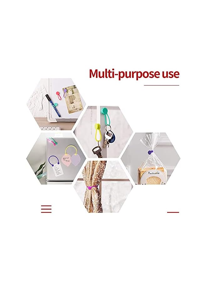 Green Tiger Reusable Twist Ties with Strong Magnet for Bundling and Organizing Cables, Headphone Cables, USB Charging Cords, Silicone Cord Winder Magnetic Cable Clips (8 Colors, 24 Pack) - Image 5