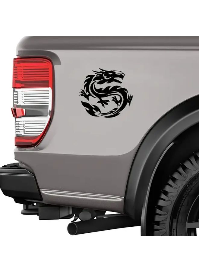 1 Pc 7.87x7.09 Inch Black Dragon Tattoo Car Decal High Quality PVC Weatherproof Scratch Resistant Self Adhesive Sticker For Cars Trucks SUVs Motorcycles Walls Bold Animal Fantasy Design Glossy Finish Outdoor Decor Aggressive Styling Durable Decal Car Accessories - Image 3