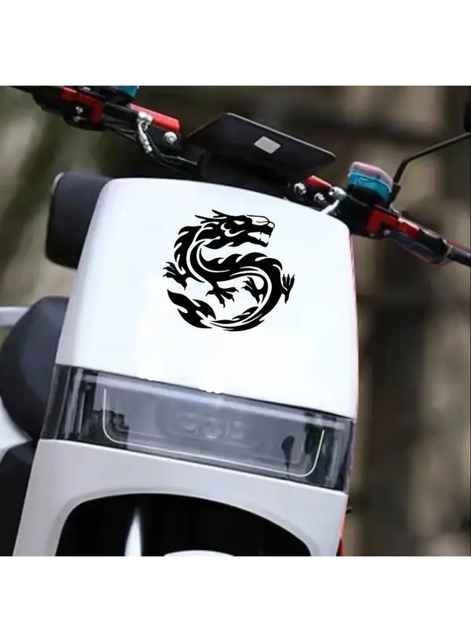 1 Pc 7.87x7.09 Inch Black Dragon Tattoo Car Decal High Quality PVC Weatherproof Scratch Resistant Self Adhesive Sticker For Cars Trucks SUVs Motorcycles Walls Bold Animal Fantasy Design Glossy Finish Outdoor Decor Aggressive Styling Durable Decal Car Accessories - Image 4