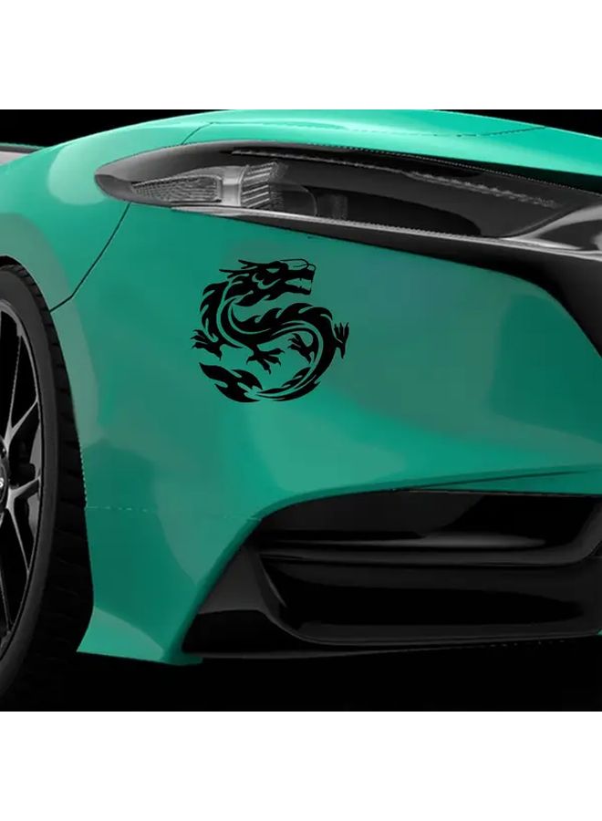 1 Pc 7.87x7.09 Inch Black Dragon Tattoo Car Decal High Quality PVC Weatherproof Scratch Resistant Self Adhesive Sticker For Cars Trucks SUVs Motorcycles Walls Bold Animal Fantasy Design Glossy Finish Outdoor Decor Aggressive Styling Durable Decal Car Accessories - Image 5