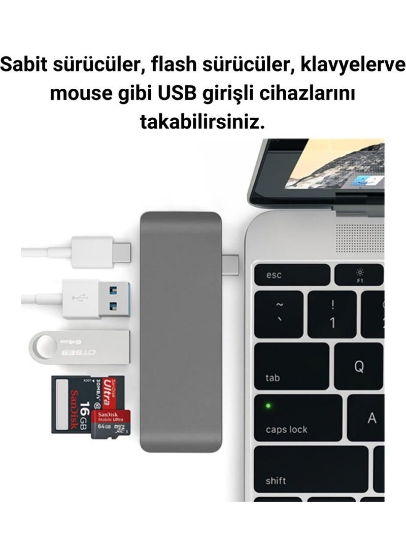 Polham - Multifunctional 5in1 100W Type-C Input SD,TF, USB and Type C Converter Coupler Adapter - Image 1