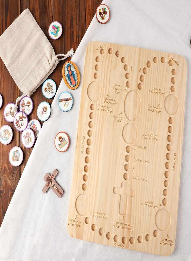 Freetoes Wooden Rosary Board Catholic Gifts for Kids,Catholic Toys to Learn for Pray The Rosary,Christian Board Games Gifts,Catholic Baptism Christening Gifts for Girls,First Holy Communion Gifts for Boys - Image 3