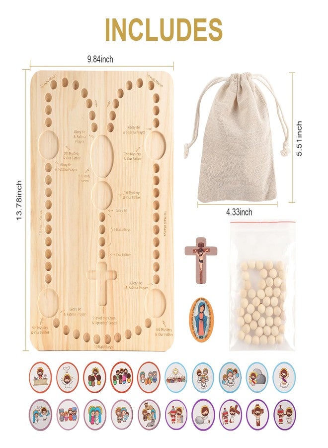 Freetoes Wooden Rosary Board Catholic Gifts for Kids,Catholic Toys to Learn for Pray The Rosary,Christian Board Games Gifts,Catholic Baptism Christening Gifts for Girls,First Holy Communion Gifts for Boys - Image 2