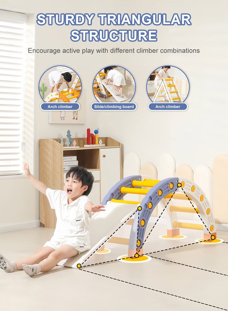 MaBaby 4 in1 Foldable Baby Climbing Toys Wooden Montessori Climbing Set with Arch&Ramp&Ladder Baby Climber Indoor Jungle Gyms for Toddlers Montessori Toys - Image 2