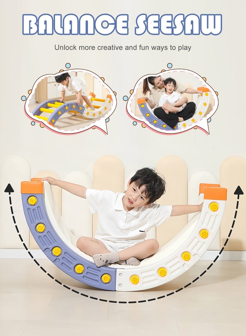 MaBaby 4 in1 Foldable Baby Climbing Toys Wooden Montessori Climbing Set with Arch&Ramp&Ladder Baby Climber Indoor Jungle Gyms for Toddlers Montessori Toys - Image 5