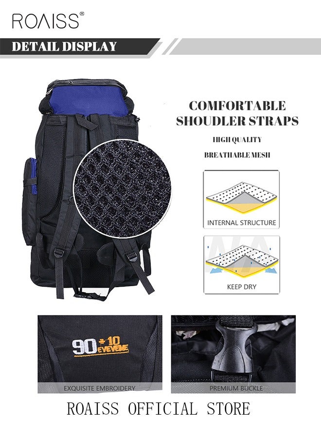 roaiss حقيبة ظهر احترافية كبيرة السعة للاستخدام الخارجي مقاومة للماء متعددة الوظائف للسفر والتخييم والمشي لمسافات طويلة وصيد الأسماك وتسلق الجبال - Image 2