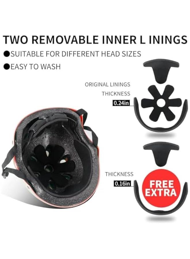 HOOKOR Bike Helmet Set with Knee Pads Elbow Pads Wrist Guards,Adjustable Helmet Protection Gear Set for Toddler Kids&Youth,Bicycle Helmet Roller Skate - Image 4