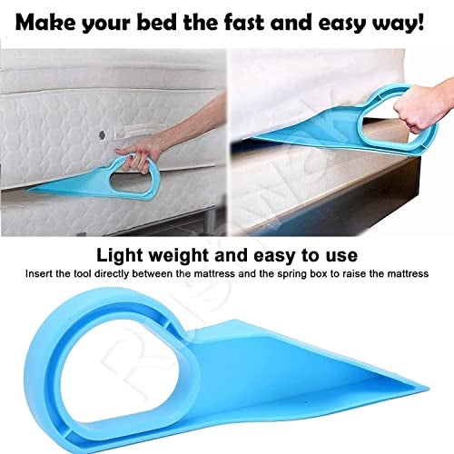 Rushwak Mattress Lifter Tool 2 in 1 Bedsheet Tucker Tool, Blue, Large, Plastic, Adjustable, Alleviates Back Pain, Comfortable Handle, Tucks, Lifts, Removes Sheets, Easy to Use - Image 4
