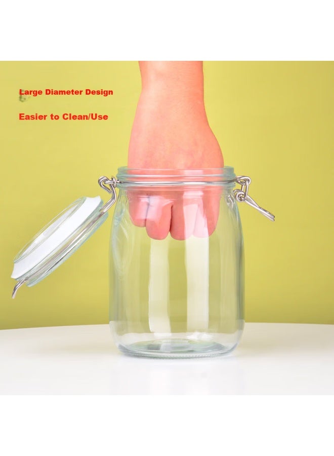 Scybe Glass Sealed Storage Jar Wine Brewing Container Glass Bottle Honey Jar Jam Jar Pickle Jar Pan 1.1l + Si 1l - Image 4