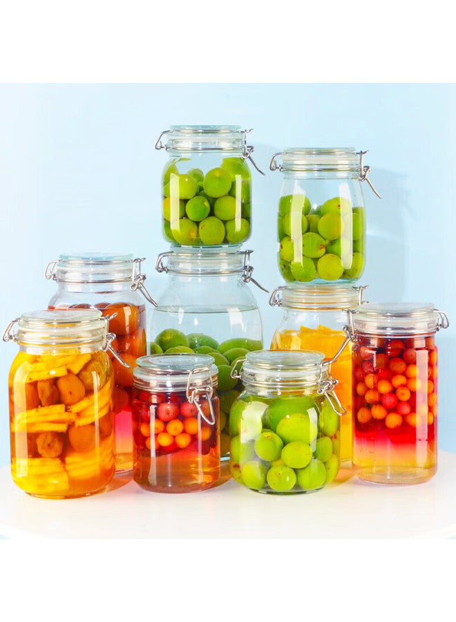 Scybe Glass Sealed Storage Jar Wine Brewing Container Glass Bottle Honey Jar Jam Jar Pickle Jar Pan 1.1l + Si 1l - Image 5