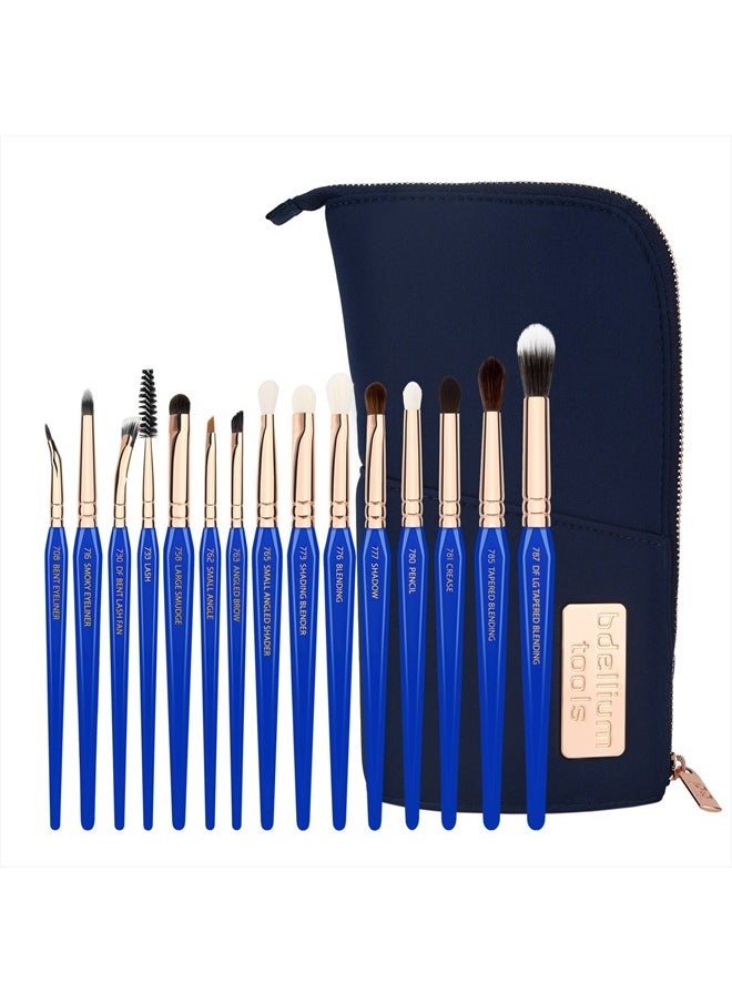 Bdellium Tools Bdellium Tools Professional Makeup Brush Golden Triangle - Eyes Only 15pc. Brush Set with Stand-Up Pouch  - Image 1