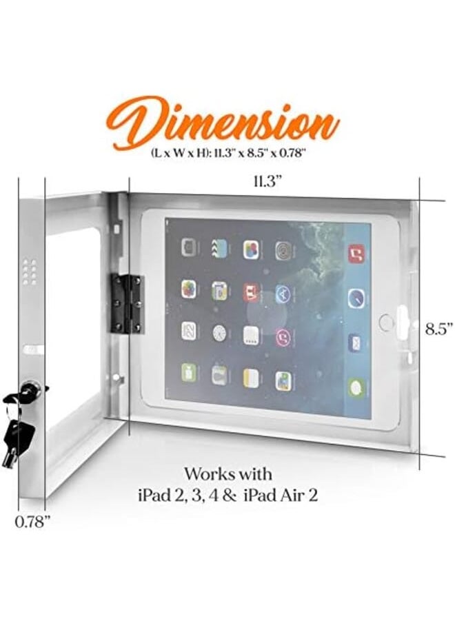 Pyle Anti Theft Tablet Security Case Holder 11 Inch Metal Heavy Duty Vesa Wall Mount Tablet Kiosk W Lock And Key Landscape Portrait Mounting For Ipad 2 3 4 Air Air 2 Tablets Pspadlkw08W  - Image 2