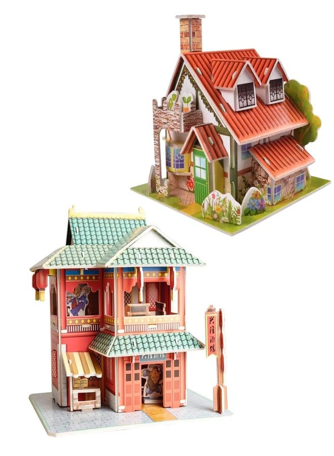 LAALIYA 3D DIY Puzzle House Kit for Kids | Cardboard Model Building Set with 2 Creative Houses | Educational Construction & Jigsaw Activity Toy for Boys & Girls Ages 4-8 | Family Fun Pack - Image 1