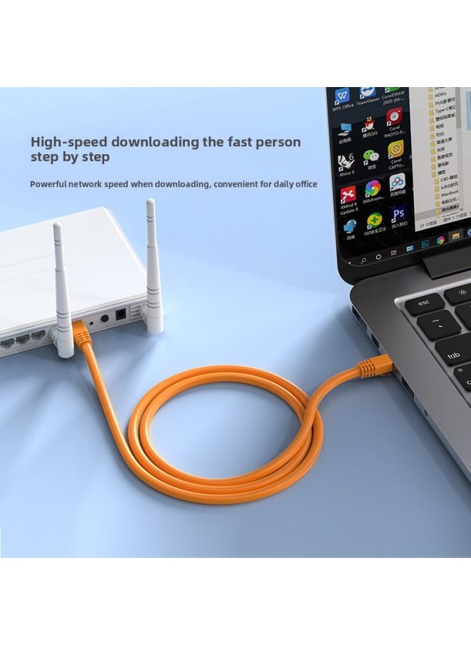 Generic Akihabara Six Types Of Double Shielded Jumper With Crystal Head RJ45 Finished Network Cable Gigabit Broadband Cable QS2605-Color:SFTP Six Network Jumper (orange) QS2605-Line Length:1 M  - Image 3